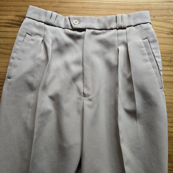 Vintage University Park Juniors 9 Pleated High Rise Beige Pants 26x30 USA Made - Picture 7 of 7